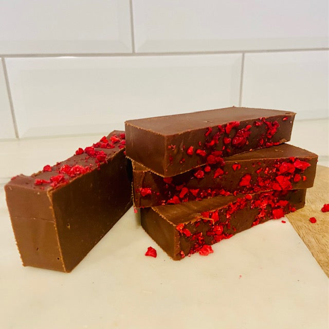 Raspberry Dark Chocolate Fudge